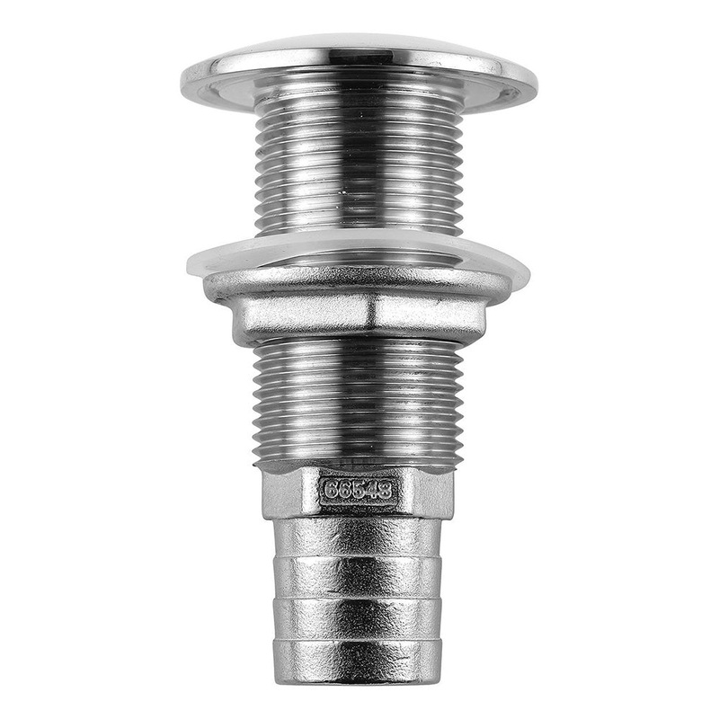 Attwood Stainless Steel Thru-Hull Standard Straight Barbed – 1 Inner Diameter [66548-3]