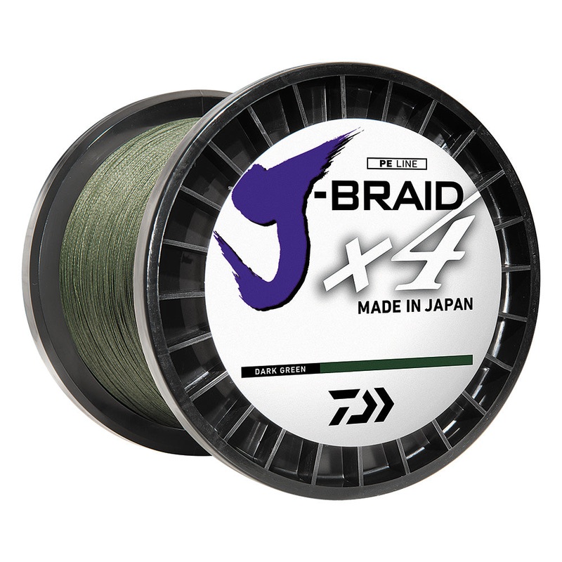 Daiwa J-BRAID x4 Braided Line – 20lb – 300 yds – Dark Green [JB4U20-300DG]