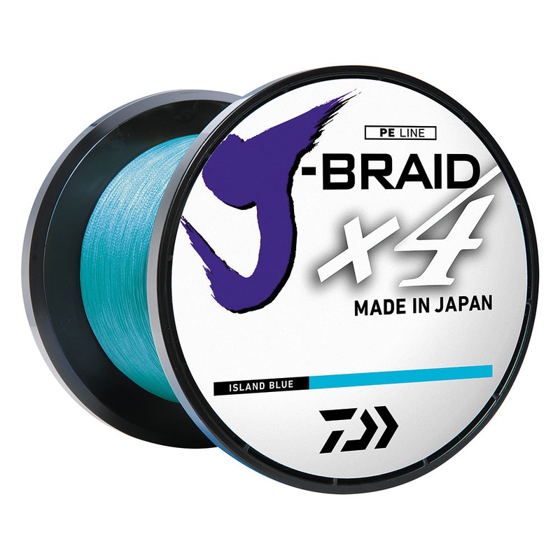 Daiwa J-BRAID x4 Braided Line – 15 lbs – 300 yds – Island Blue [JB4U15-300IB]
