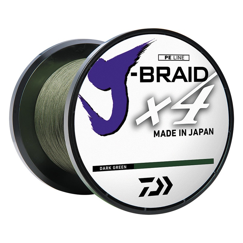 Daiwa J-BRAID x4 Braided Line – 65 lbs – 300 yds – Dark Green [JB4U65-300DG]