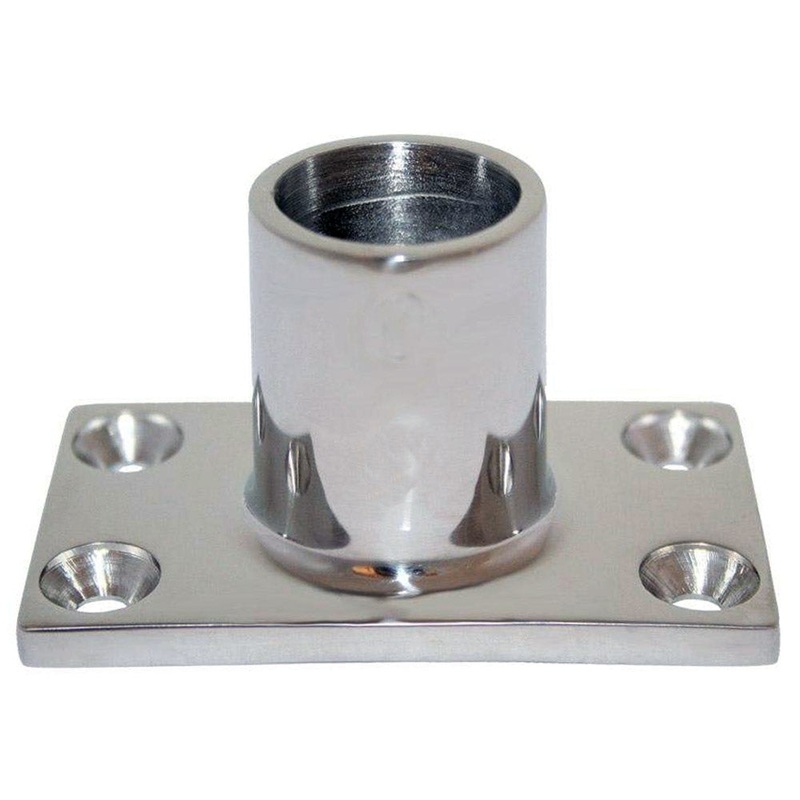 Whitecap 1 O.D. 90 Degree Rectangle Base SS Rail Fitting [6141C]