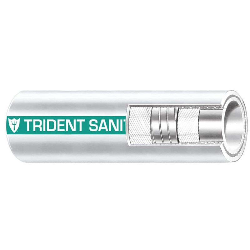 Trident Marine 1-1/2 x 50 Coil Premium Marine Sanitation Hose – White w/Green Stripe [102-1126]