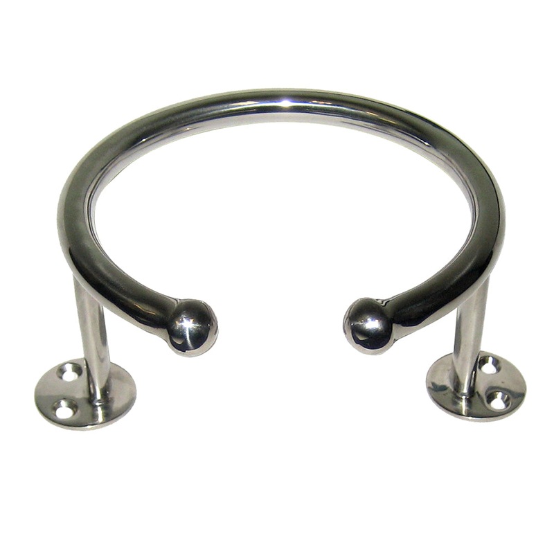 Whitecap Top Mount Ring SS Cup Holder – 1-Drink – Base Mount [S-3516]