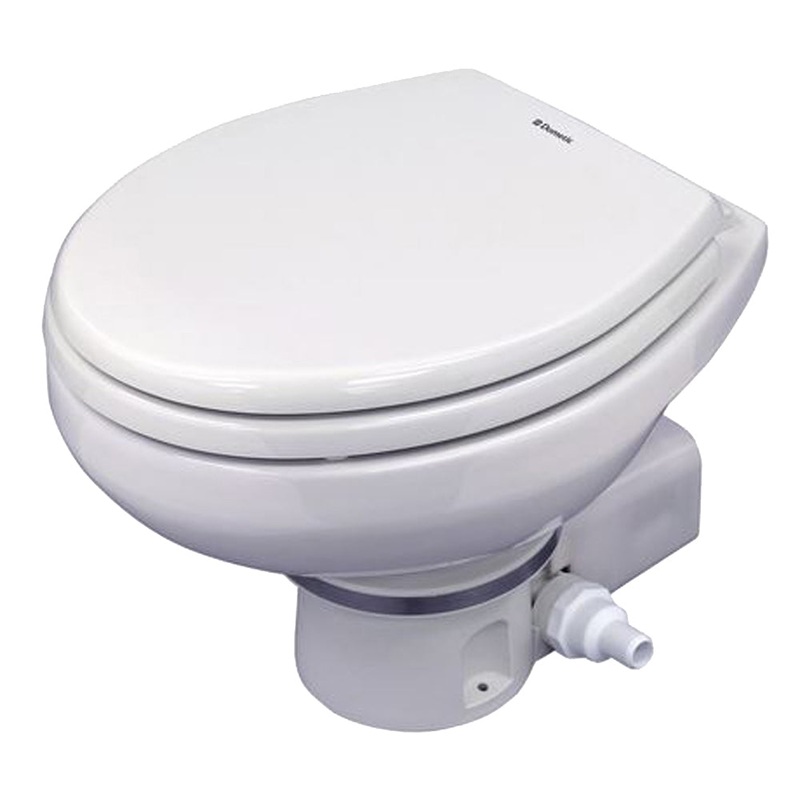 Dometic MasterFlush MF 7160 White Electric Macerating Toilet w/Orbit Base – Raw Water – 24V [304716002]