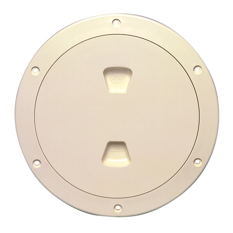Beckson 6 Smooth Center Screw-Out Deck Plate – Beige [DP60-N]
