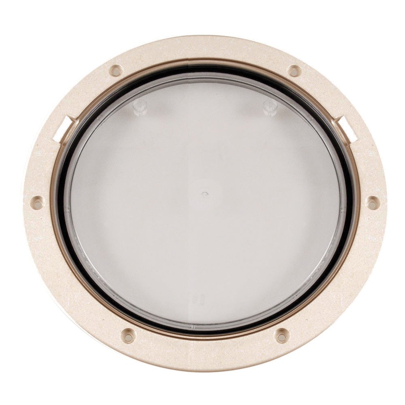 Beckson 8 Clear Center Pry-Out Deck Plate – Beige [DP81-N-C]