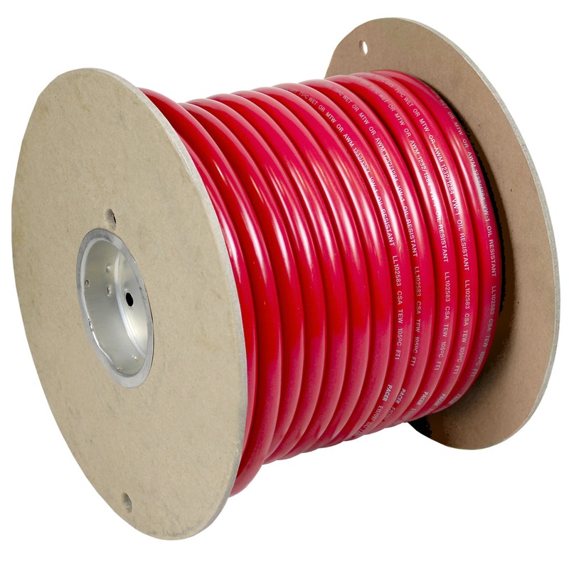 Pacer Red 1/0 AWG Battery Cable – 100 [WUL1/0RD-100]