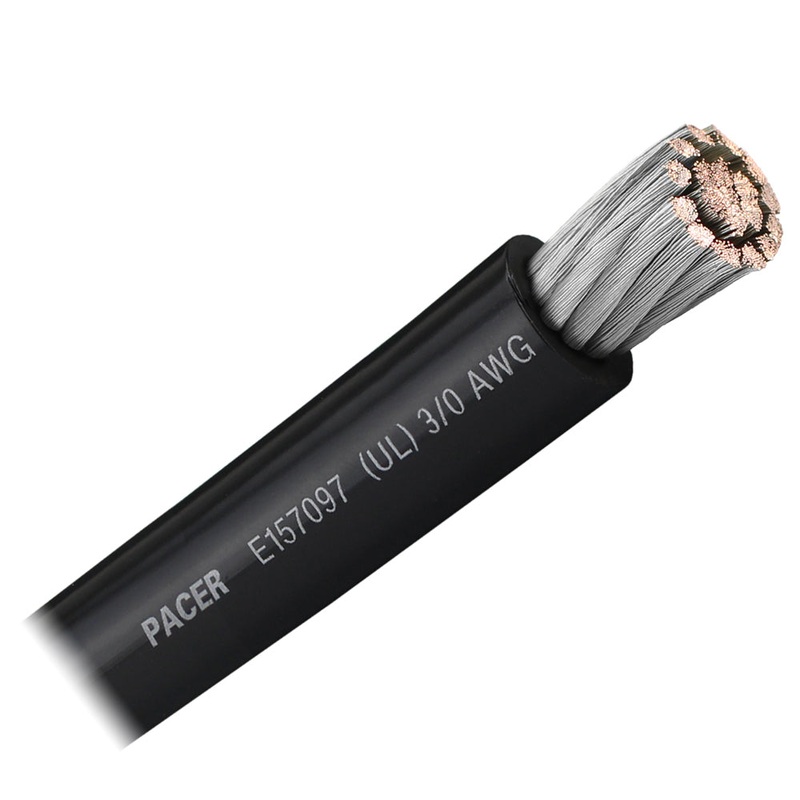 Pacer Black 3/0 AWG Battery Cable – Sold By The Foot [WUL3/0BK-FT]