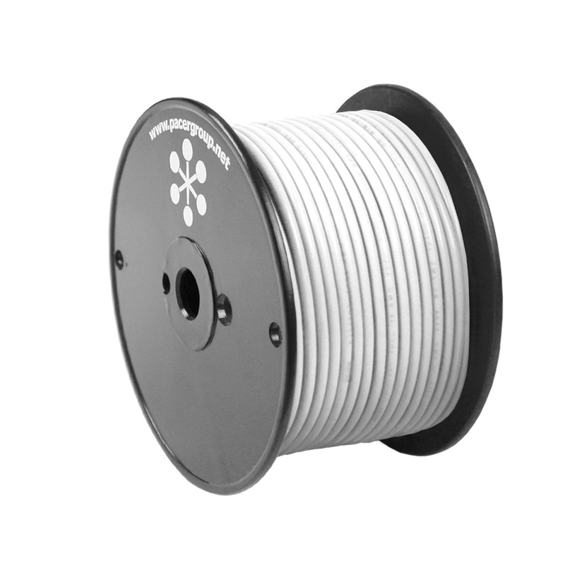 Pacer White 12 AWG Primary Wire – 100 [WUL12WH-100]