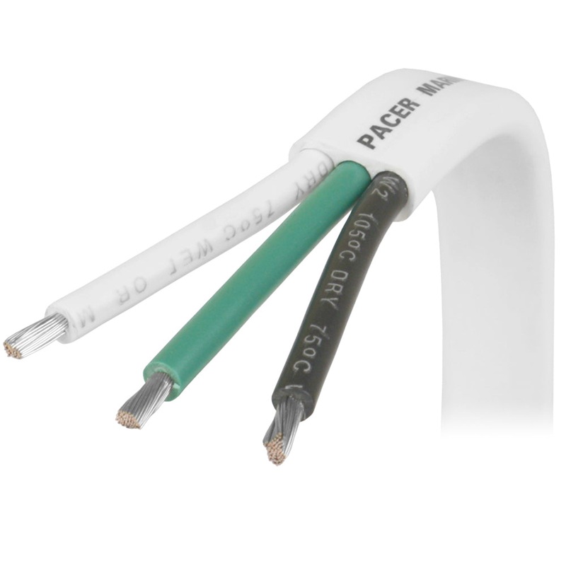 Pacer 10/3 AWG Triplex Cable – Black/Green/White – 100 [W10/3-100]