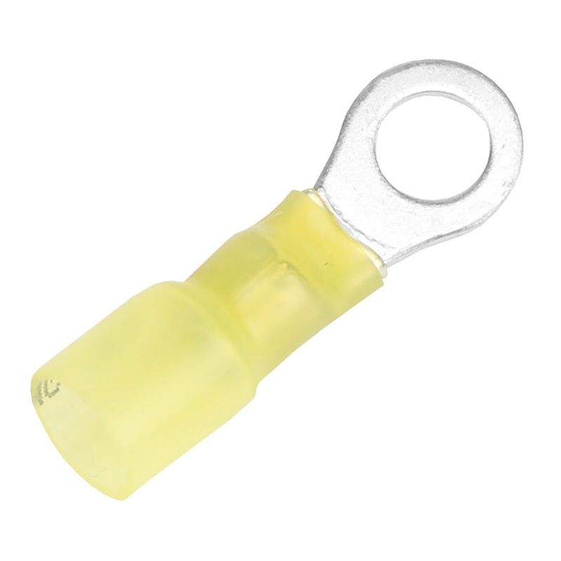 Pacer 12-10 AWG Heat Shrink Ring Terminal – 1/4 Stud Size – 3 Pack [TE10-14R-3]
