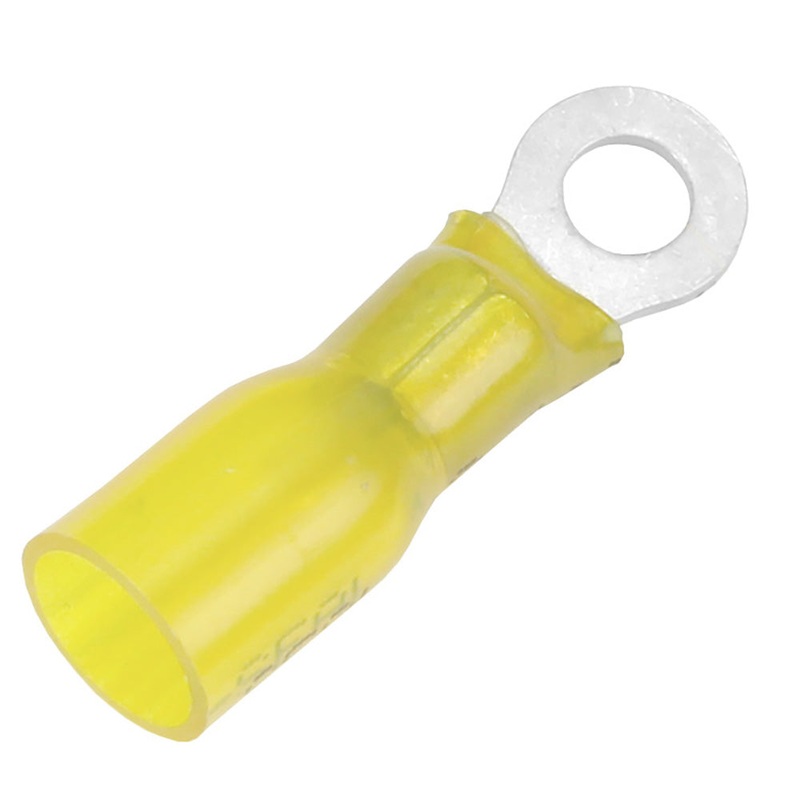 Pacer 12-10 AWG Heat Shrink Ring Terminal – #8 Stud Size – 3 Pack [TE10-8R-3]