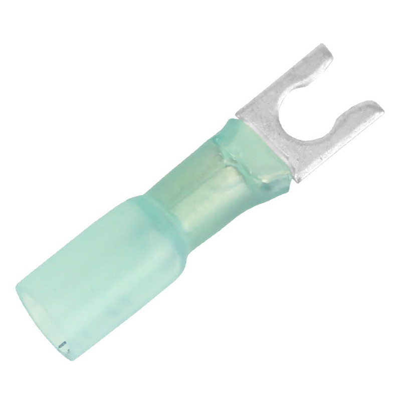 Pacer 16-14 AWG Heat Shrink Spade Terminal – #10 Stud Size – 100 Pack [TE14-10SLF-100]