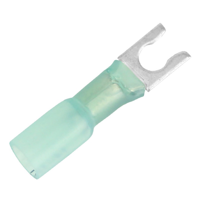 Pacer 16-14 AWG Heat Shrink Spade Terminal – #10 Stud Size – 25 Pack [TE14-10SLF-25]