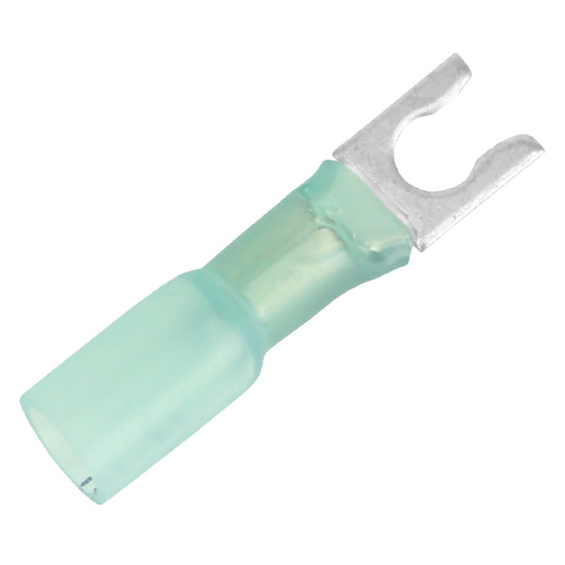 Pacer 16-14 AWG Heat Shrink Spade Terminal – #8 Stud Size – 100 Pack [TE14-8SLF-100]