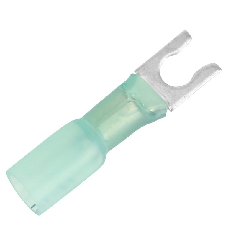 Pacer 16-14 AWG Heat Shrink Spade Terminal – #8 Stud Size – 25 Pack [TE14-8SLF-25]