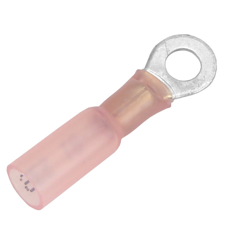 Pacer 22-18 AWG Heat Shrink Ring Terminal – #10 Stud Size – 100 Pack [TE18-10R-100]