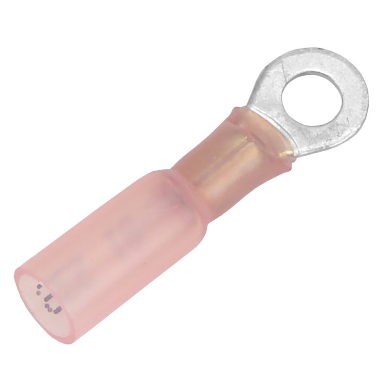 Pacer 22-18 AWG Heat Shrink Ring Terminal – #10 Stud Size – 3 Pack [TE18-10R-3]