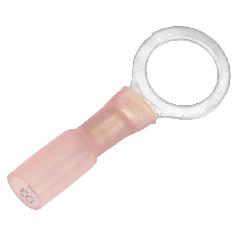 Pacer 22-18 AWG Heat Shrink Ring Terminal – 3/8 Stud Size – 25 Pack [TE18-38R-25]
