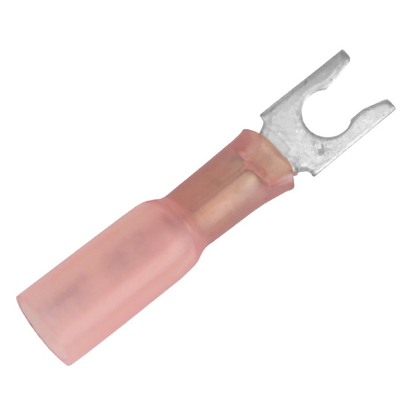 Pacer 22-18 AWG Heat Shrink Spade Terminal – #8 Stud Size – 100 Pack [TE18-8SLF-100]