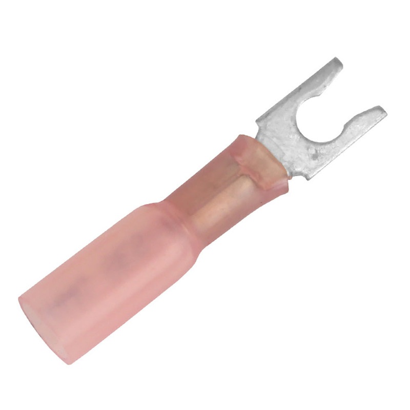 Pacer 22-18 AWG Heat Shrink Spade Terminal – #8 Stud Size – 25 Pack [TE18-8SLF-25]