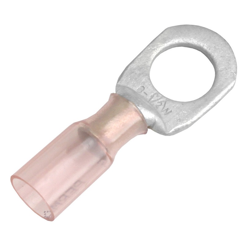 Pacer 8 AWG Heat Shrink Ring Terminal – 1/2 Stud Size – 25 Pack [TE8-12R-25]