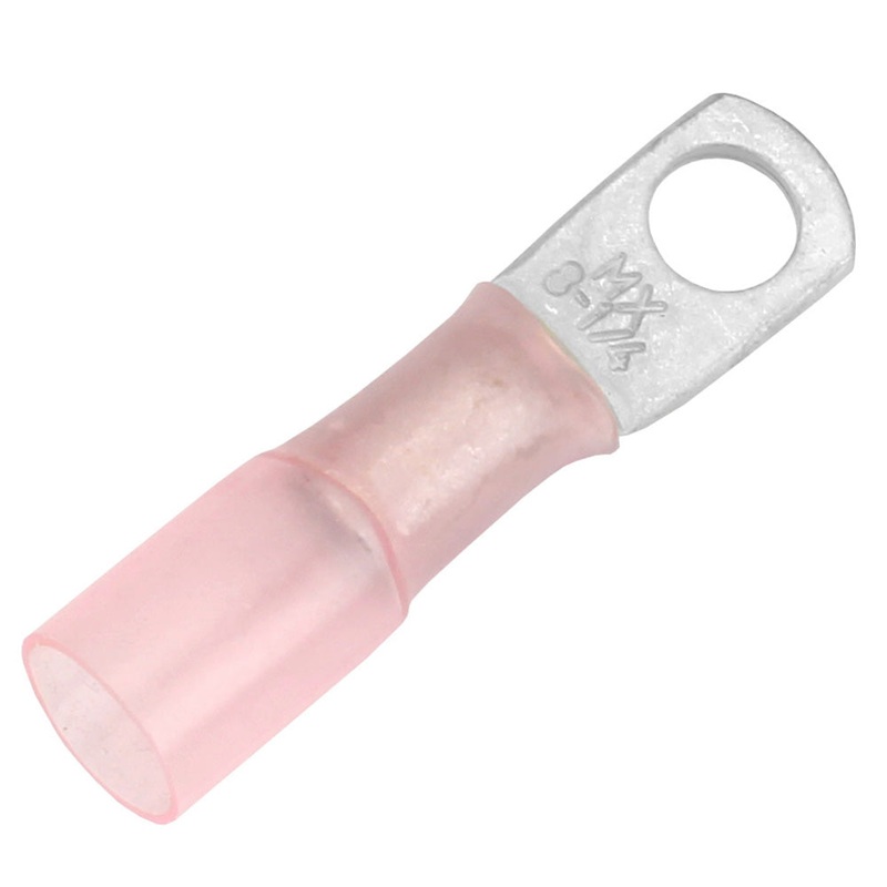 Pacer 8 AWG Heat Shrink Ring Terminal – 1/4 Stud Size – 25 Pack [TE8-14R-25]