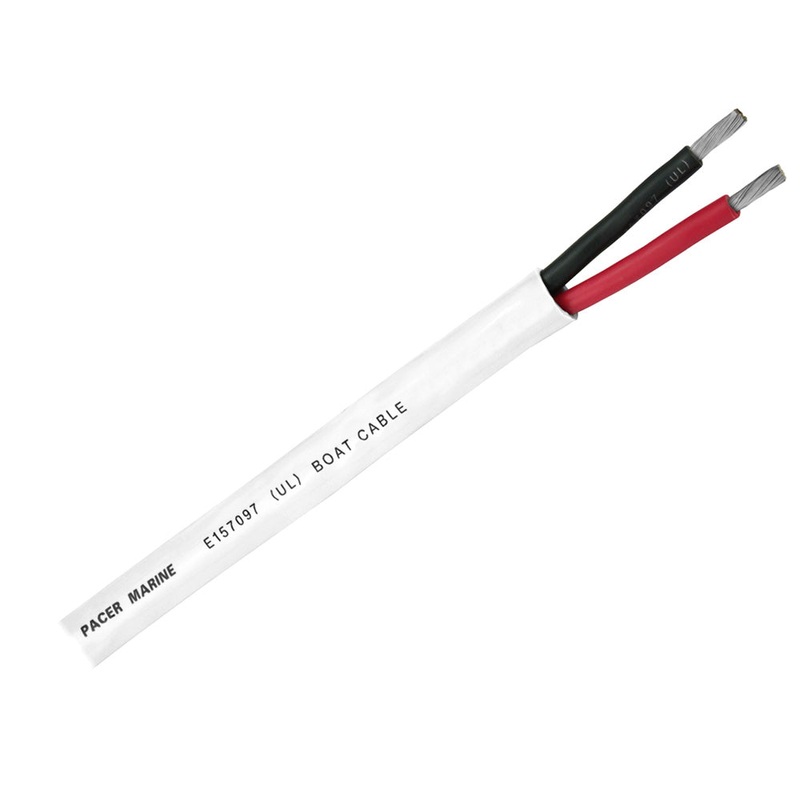 Pacer Round Duplex 2 Conductor Cable – 100′ – 14/2 AWG – Round Cable – Red, Black [WR14/2DC-100]