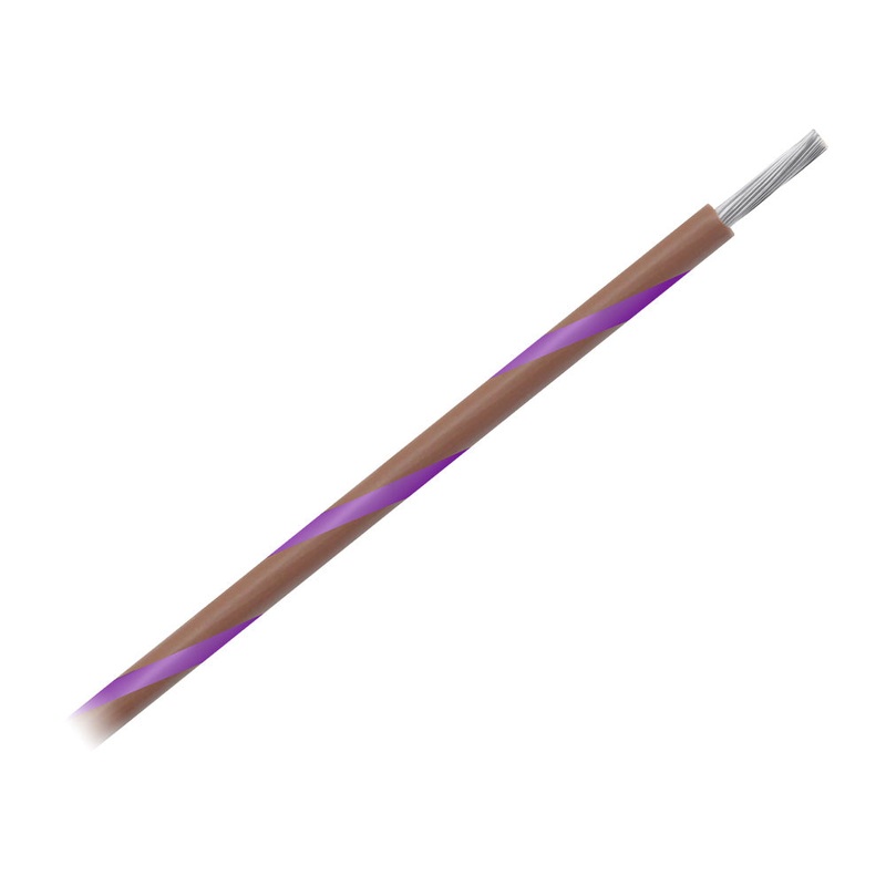 Pacer 14 AWG Gauge Striped Marine Wire 500′ Spool – Brown w/Violet Stripe [WUL14BR-7-500]