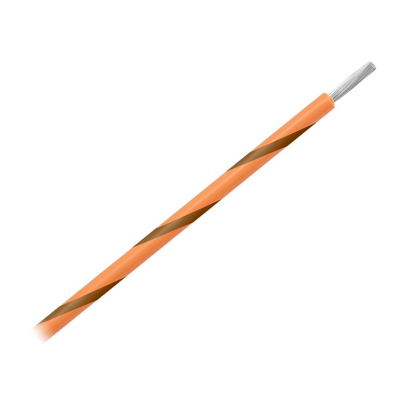 Pacer 14 AWG Gauge Striped Marine Wire 500′ Spool – Orange w/Brown Stripe [WUL14OR-1-500]