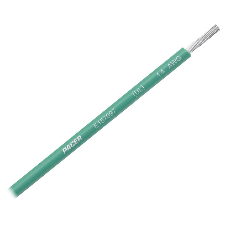 Pacer Green 14 AWG Primary Wire – 25′ [WUL14GN-25]