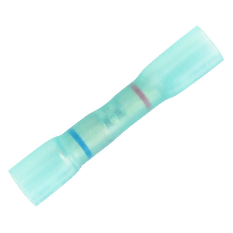 Pacer Step-Down Butt Splices w/Blue Heat Shrink – 22-18 AWG to 16-14 AWG – 100 Pack [TBSDE14-18-100]