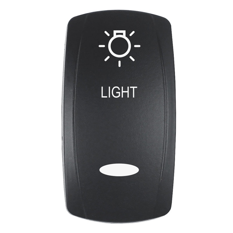 Pacer Actuator – ‘LIGHT’ f/V Series Contura Switches – Black – Laser Etched (Top/Bottom Light) [EV2LE-LT]