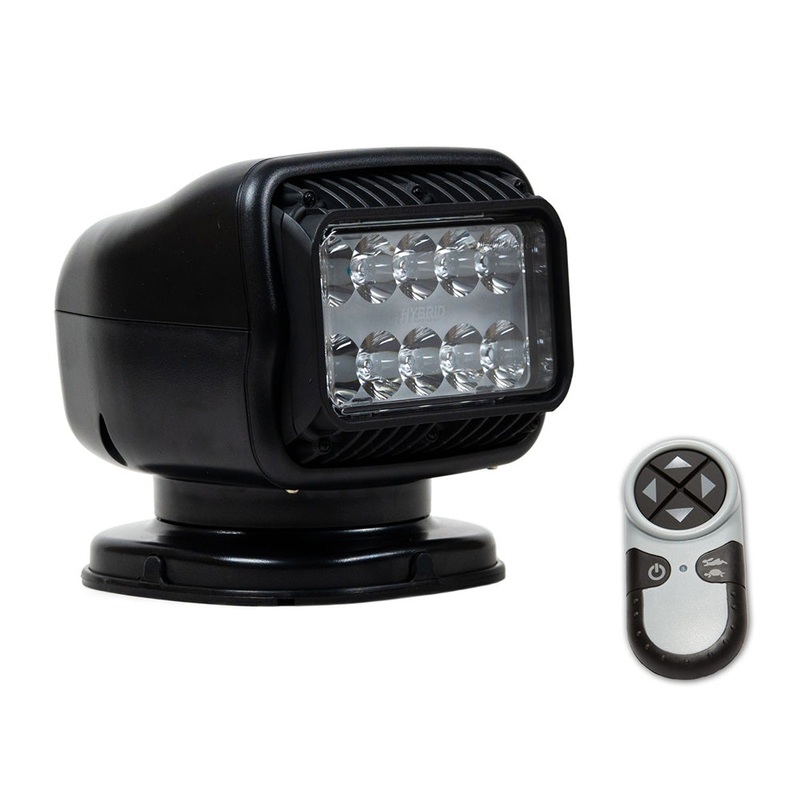 Golight GT Series LED Hybrid Light Permanent Mount w/Hardwired Dash Mount Remote – 12V – Black [20218GT]