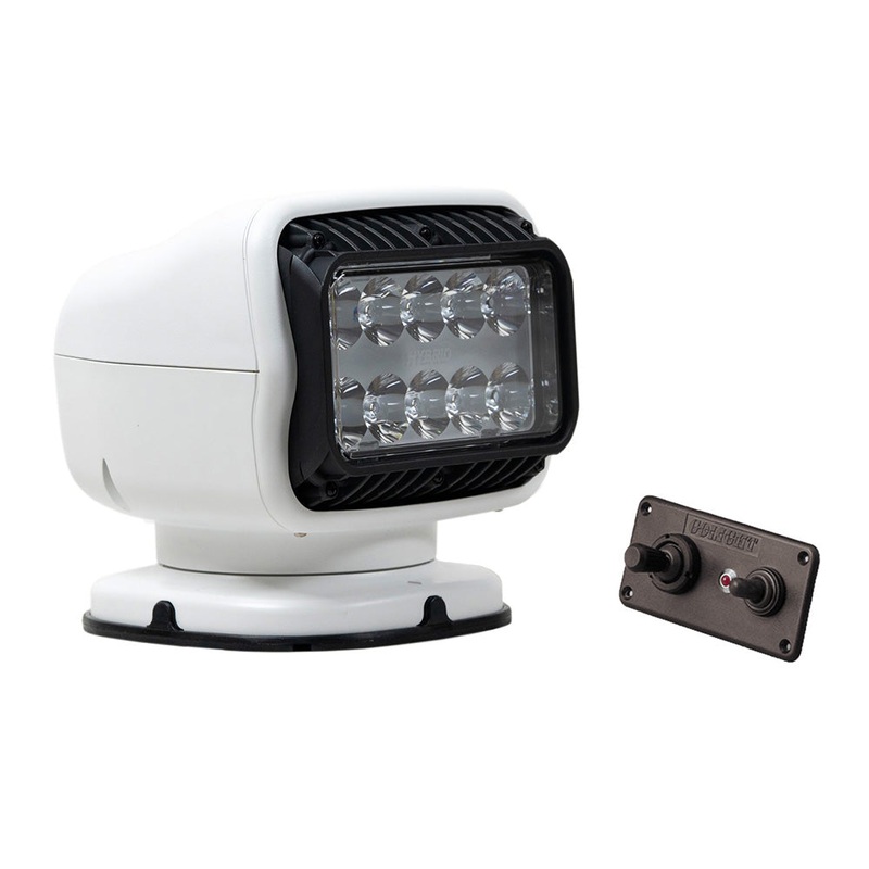 Golight GT Series LED Hybrid Light Permanent Mount w/Hardwired Dash Mount Remote – 12V – White [20208GT]