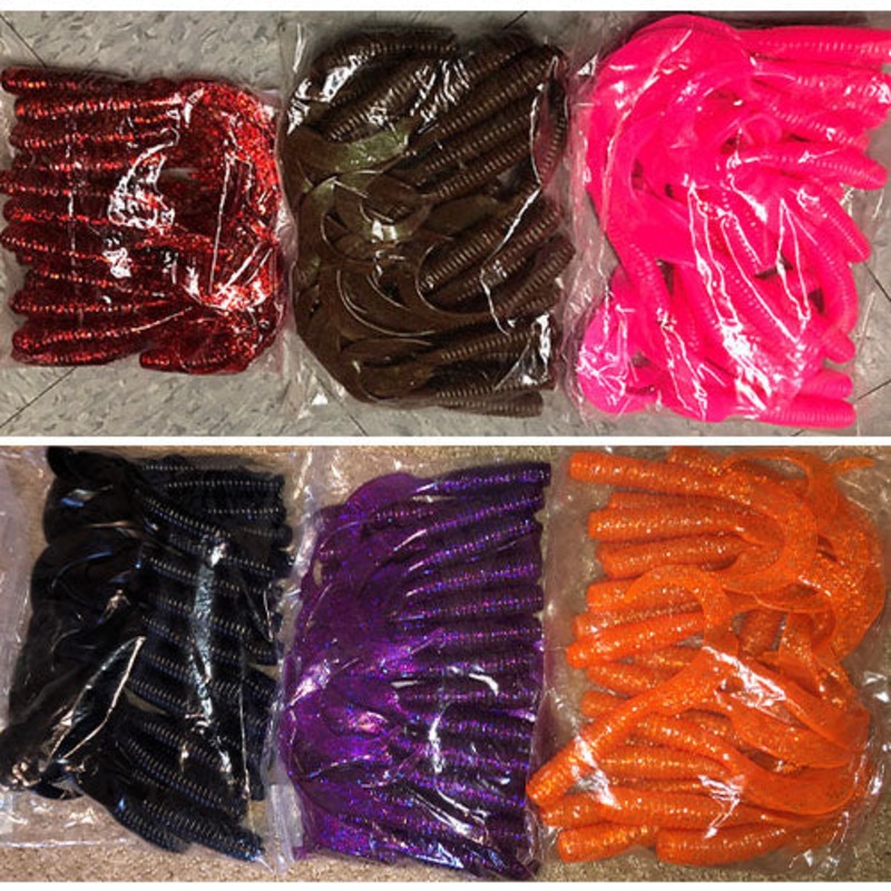 Gibbs Curly Tails 8 – 25 Pack|Brown|Red Sparkle|Electric Grape|Black