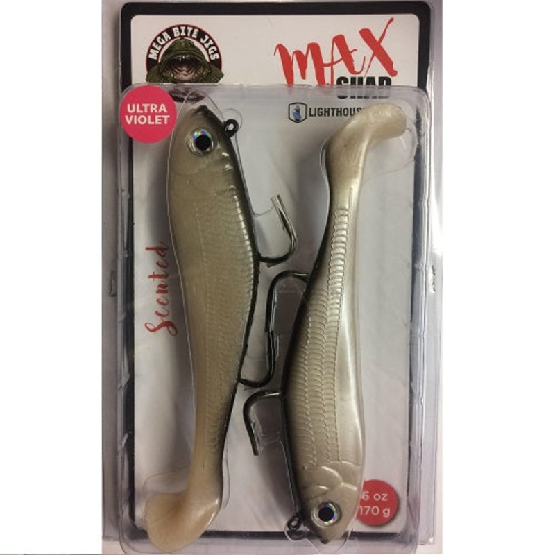 Lighthouse Max Shad 6oz Swimtail – White Line