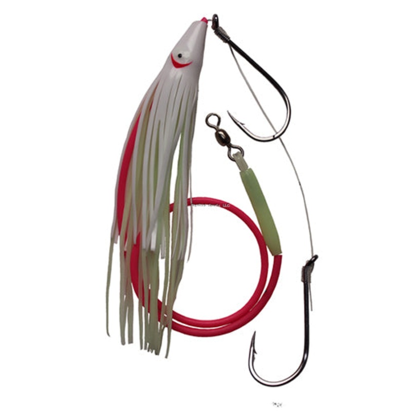 Gibbs Guide Series Halibut Rig 11/0-11/0 Single Hooks with White Skirt