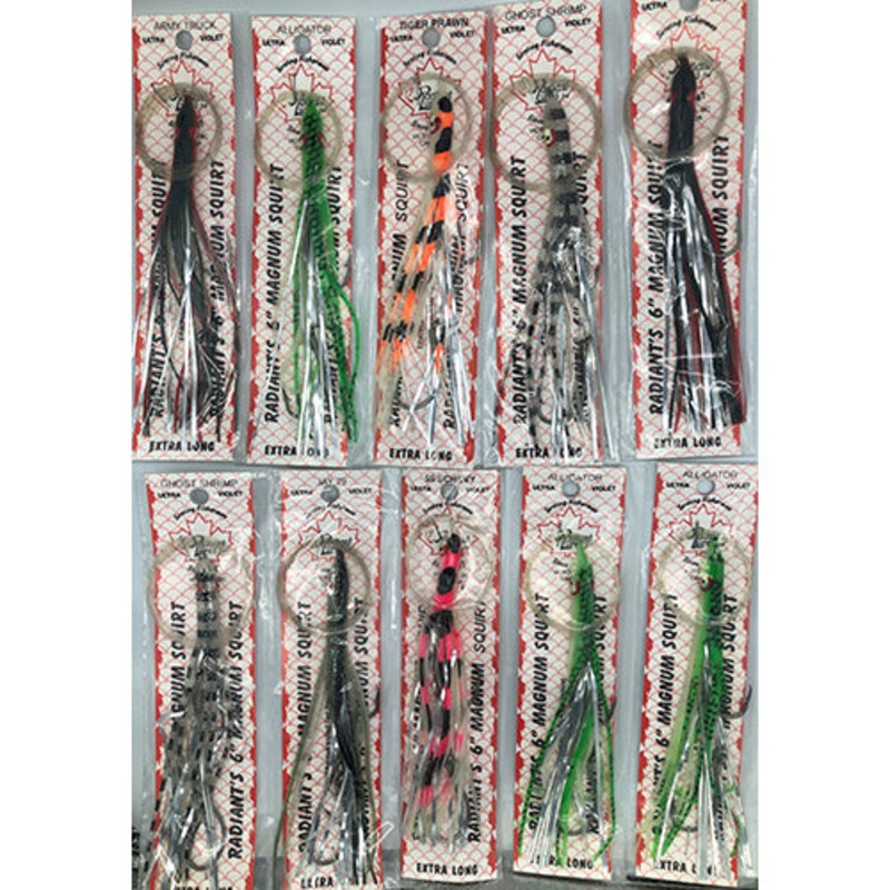 Radiant Hoochies Assorted Needlefish Long Rigged 10 Pack