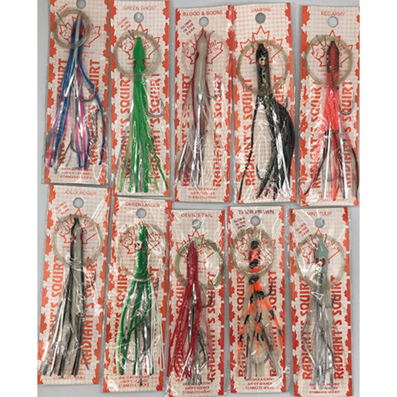 Radiant Hoochies Assorted Needlefish Rigged 10 Pack