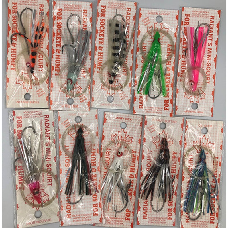 Radiant Hoochies Assorted Squirt Rigged 10 Pack