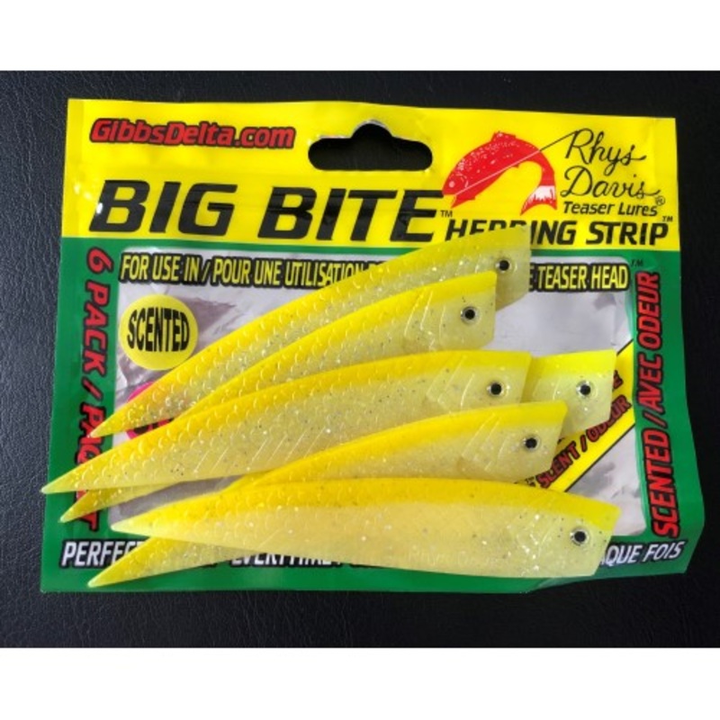 Rhys Davis Big Bite Herring Strip 6pk – Glow Chartreuse