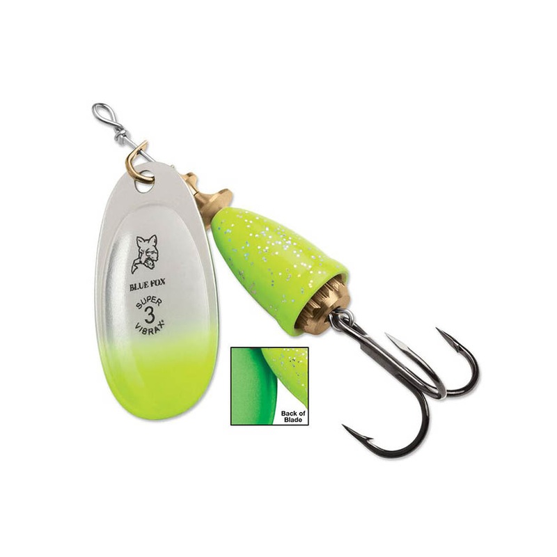 Blue Fox Vibrax Mid Depth – Chartreuse Green Candyback
