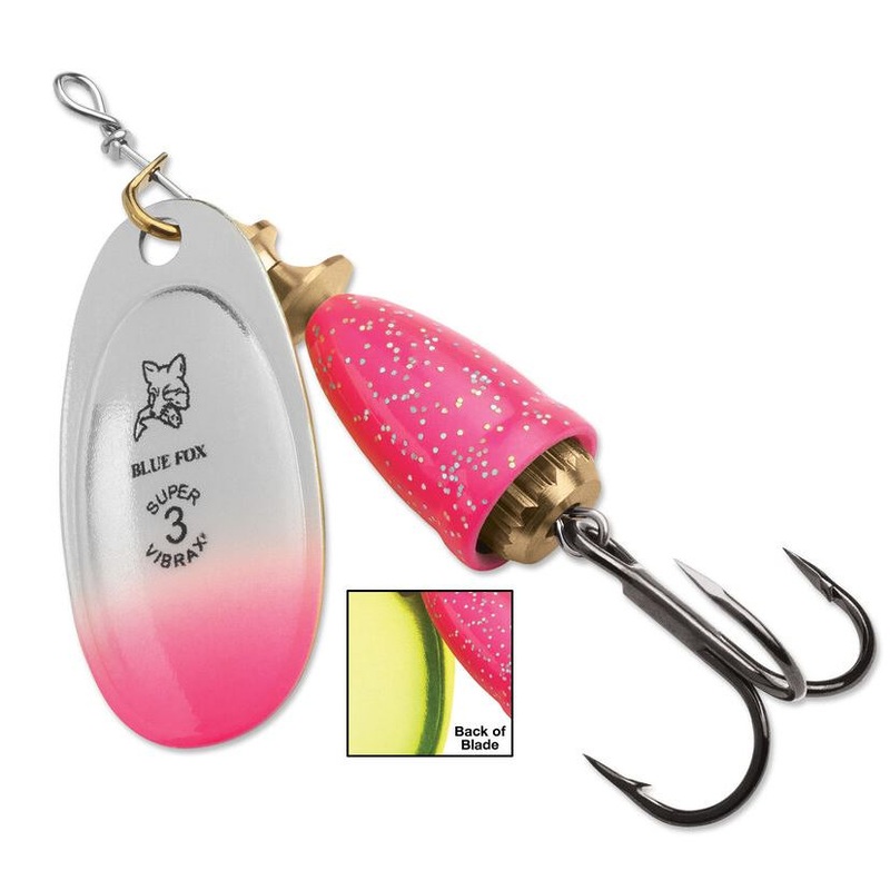 Blue Fox Vibrax Mid Depth – Pink Chartreuse Candyback