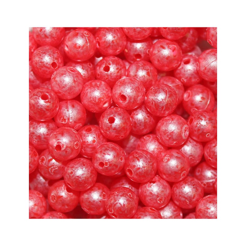 TroutBeads Mottled Beads – Hot Cherry Roe