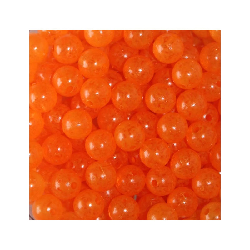 TroutBeads Mottled Beads – Orange Clear