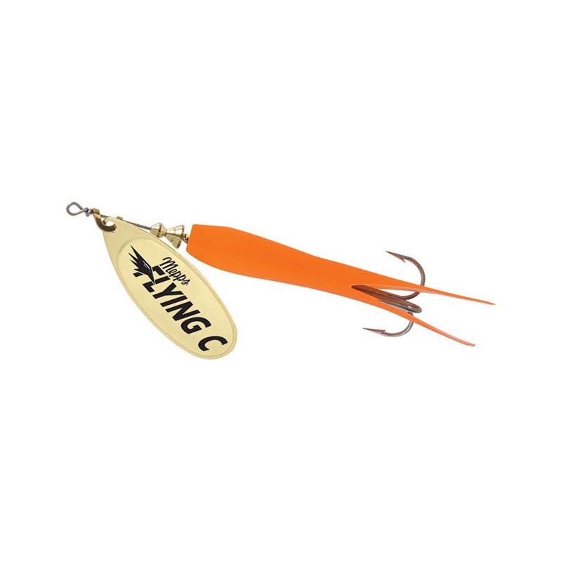 Mepps Flying C Lure – Hot Orange Sleeve & Gold Blade