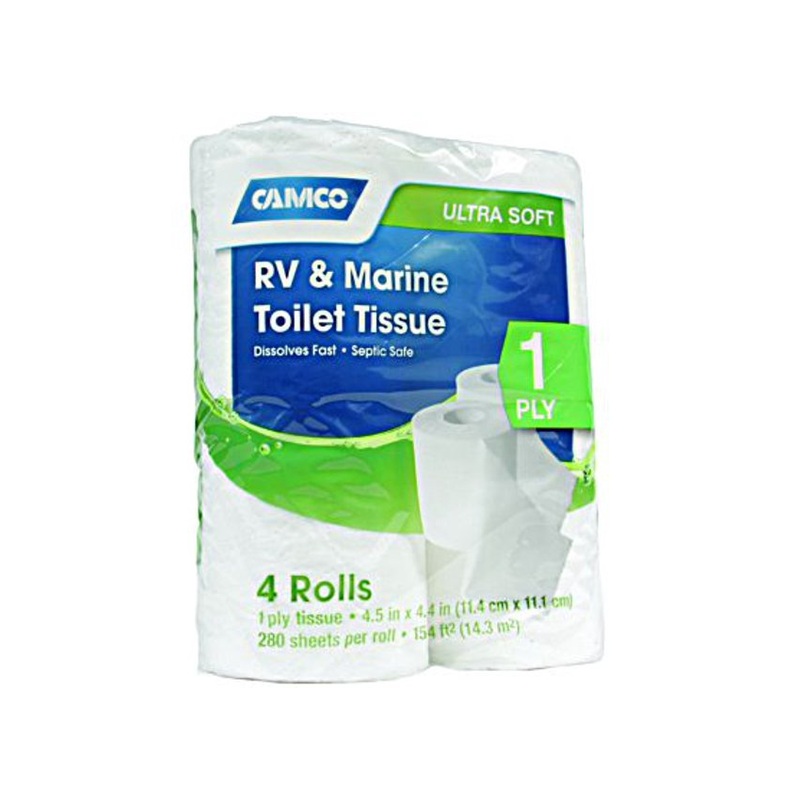 Camco 1-Ply RV & Marine Toilet Paper – 4 Pack