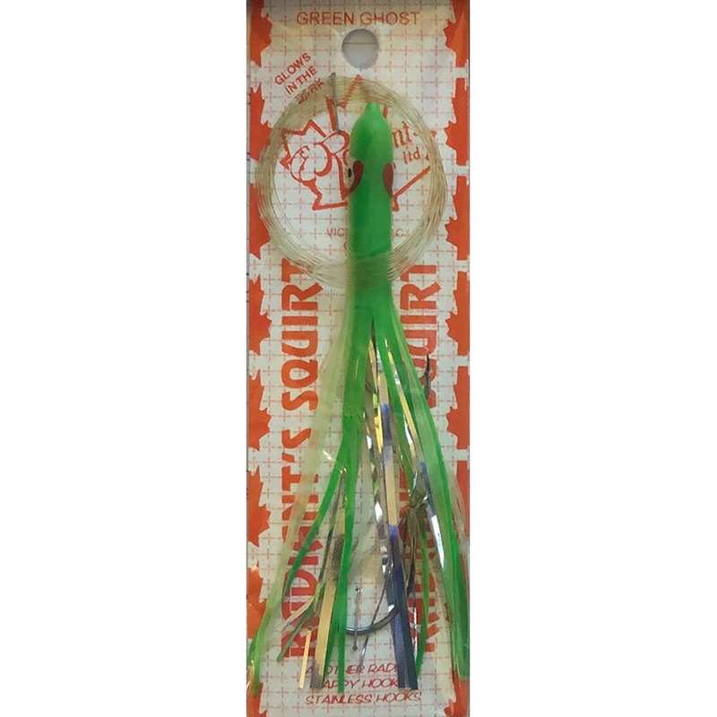 Radiant Hoochies Rigged Needlefish – Green Ghost