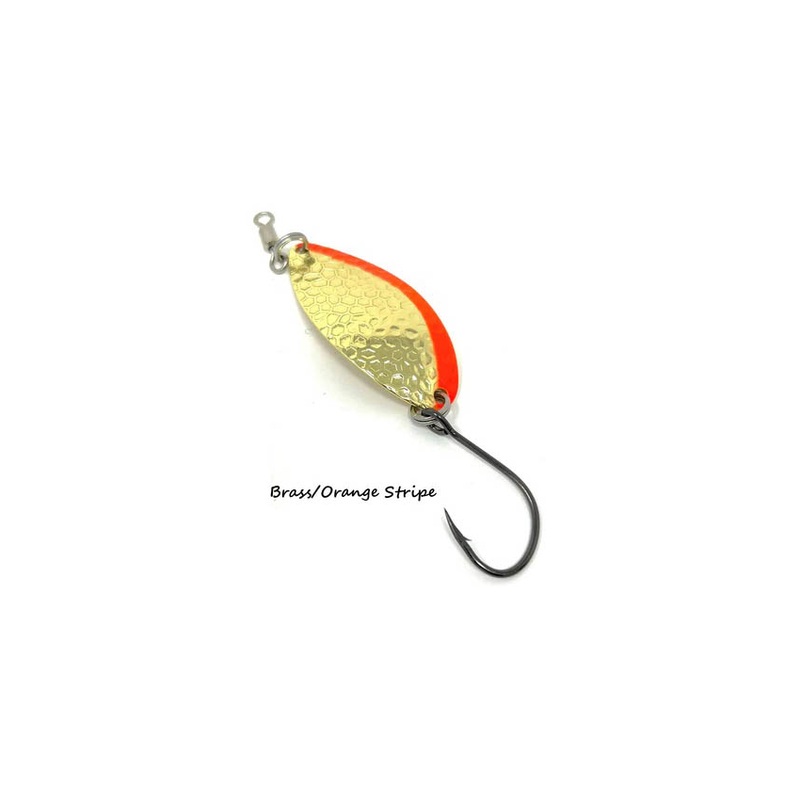 Prime Lures Oval Spoon – Brass Orange Stripe